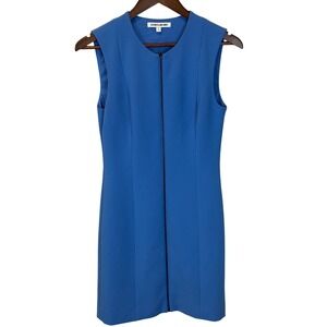 Elizabeth and James Susannah Lapis Blue Bodycon Mini Dress Front Zip Size 6